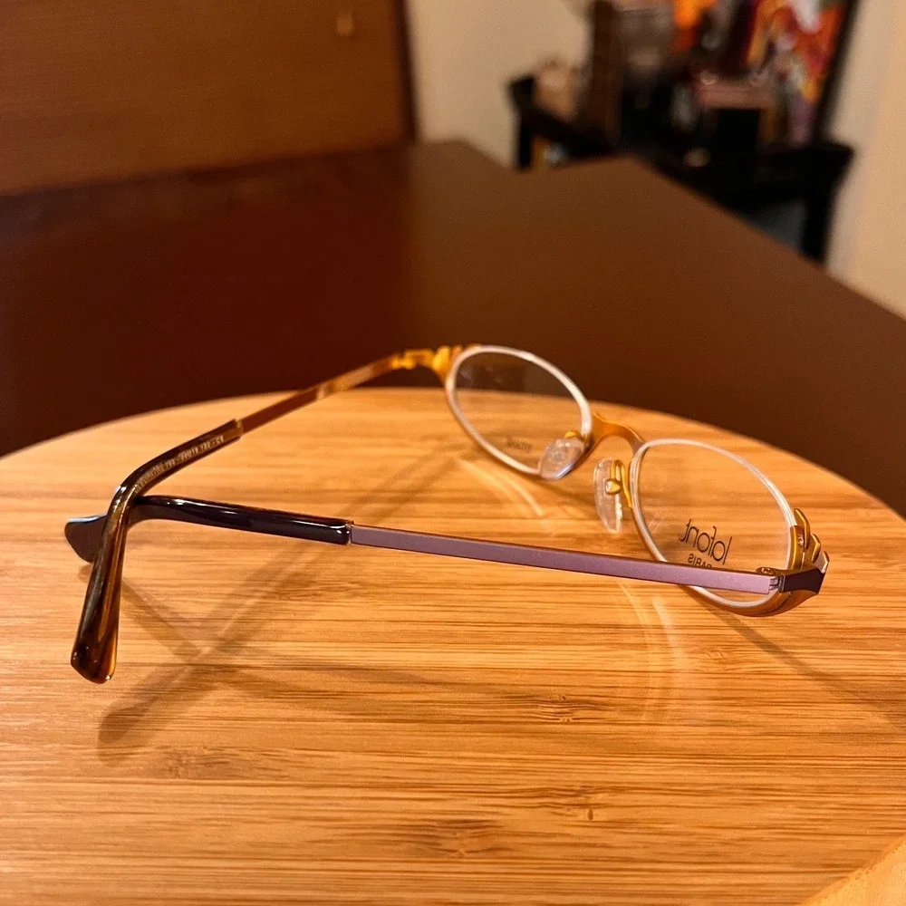 Lafont Paris Cleopatre 769 Purple Bronze Titanium Oval Eyeglasses 1Frames Only